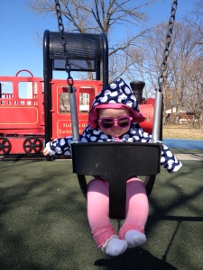 Swinging at the park 3-20-14 - Happy Spring